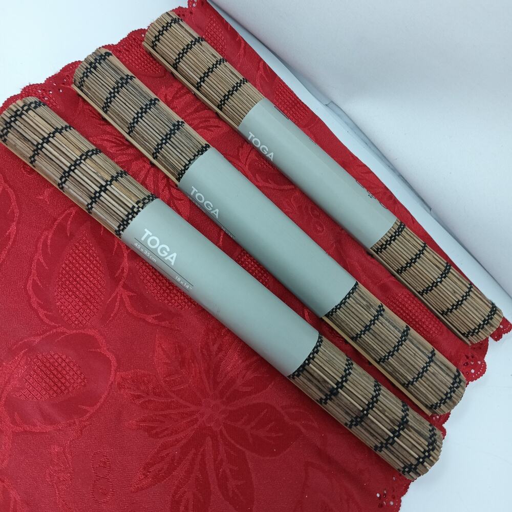 3X NOS Ikea Toga Set Of 3 Bamboo Placemats Table Decor Size 18”x14”